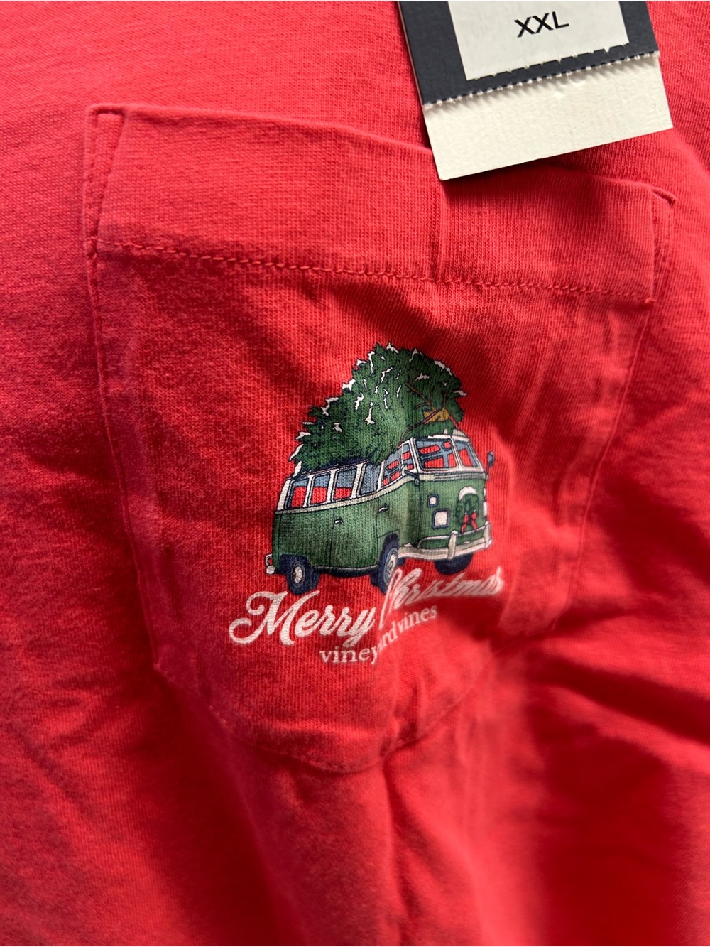 NWT Vineyard Vines Merry Christmas Retro Van Tree Long Sleeve Tee XXL - Picture 5 of 5
